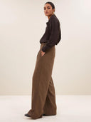 Bruine pantalon benji tweed pants latte