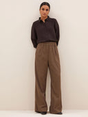 Bruine pantalon benji tweed pants latte