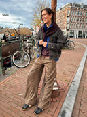 Bruine pantalon benji tweed pants latte