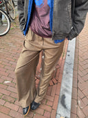 Bruine pantalon benji tweed pants latte