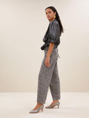 Metallic top christi silver blouse