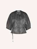 Metallic top christi silver blouse