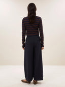 Donkerblauwe pantalon met strepen frida