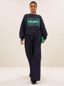 Donkerblauwe bibi nights sweater midnight