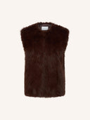 Donkerbruin faux fur gilet mona