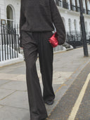 Bruine pantalon met krijtstreep pelle