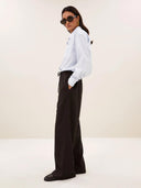 Bruine pantalon met krijtstreep pelle