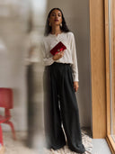 Grijze lurex pantalon sef grey pants grey lurex