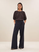 Geruite top jet check blouse