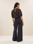 Geruite top jet check blouse