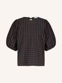Geruite top jet check blouse