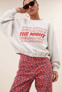 Lichtgrijze sweater met opdruk bodil nights sweater