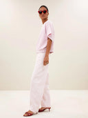 Lichtroze jeans begum slub jeans