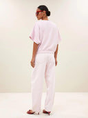 Lichtroze jeans begum slub jeans