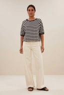 Zwarte neva slub stripe top