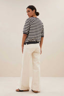 Zwarte neva slub stripe top