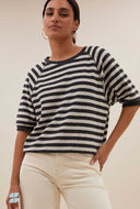 Zwarte neva slub stripe top