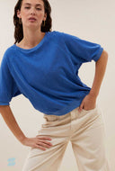 Blauwe neva slub top