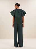 Donkergroene vina electric blouse