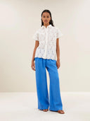 Witte broderie blouse karly flower