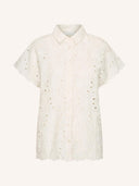 Witte broderie blouse karly flower