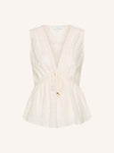 Witte mouwloze top meryl dobby