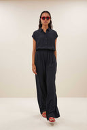 Donkergrijze kiek viscose top