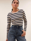 Basic ls big stripe top