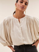 Beige blouse becky lurex