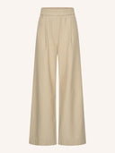 Beige wide leg pantalon benji canvas