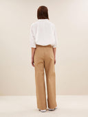 Camel broek benji poplin pants