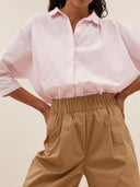 Camel broek benji poplin pants