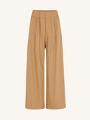 Camel broek benji poplin pants