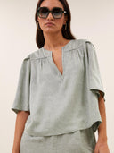 Mintgroene blake gloss blouse