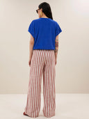 Blauwe slub top nuki