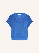 Blauwe slub top nuki
