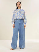 Geruite blouse nyka check