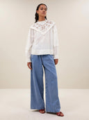 Blouse met broderie bowie