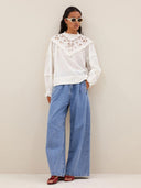 Blouse met broderie bowie