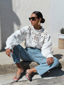 Blouse met broderie bowie