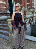Donkerrode gestreepte broek celin