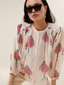 Creme blouse becky ikat