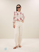 Creme blouse becky ikat