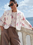 Creme blouse becky ikat