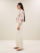 Creme blouse becky ikat