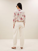 Creme blouse becky ikat