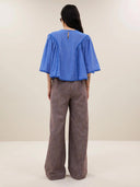 Blauwe blouse davin athia