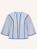 Blauwe blouse davin pinstripe