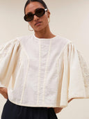 Off-white blouse davin seersucker