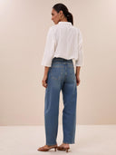 Blauwe begum mid jeans